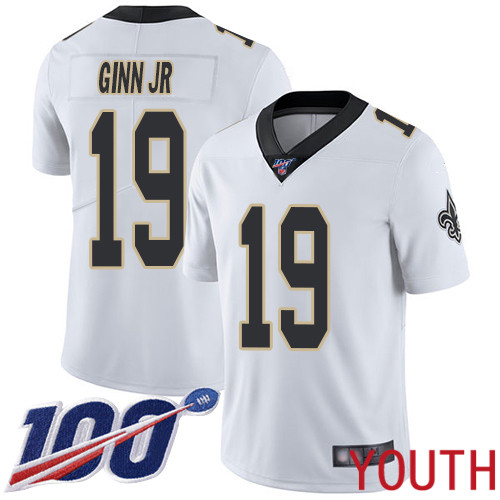 New Orleans Saints Limited White Youth Ted Ginn Jr Road Jersey NFL Football 19 100th Season Vapor Untouchable Jersey